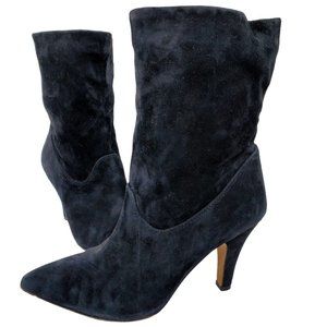 Vince Camuto Bristol Foxy Black Suede Pull-On Ankle Booties Women Size 7 US